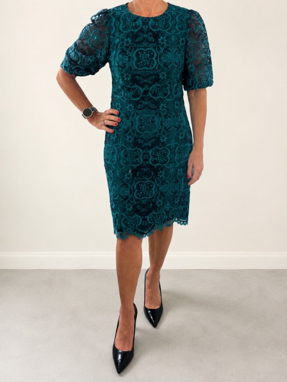 Lily Pulitzer Navy and Teal Lace Dress Size 2